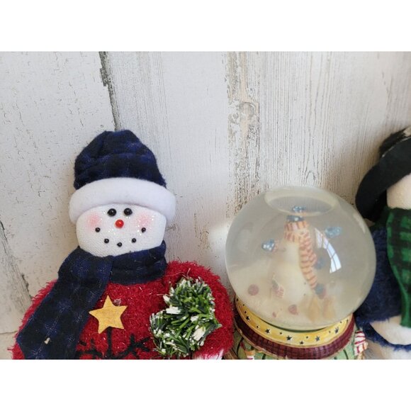 Snowglobe snowman plushie variety set xmas home decor vintage figure - Picture 4 of 9